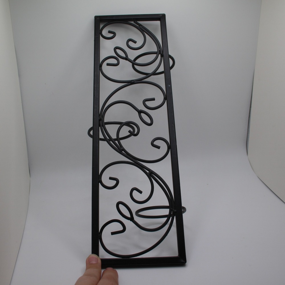 Metal Candle Holder Wall Sconce Black‎ Scrollwork Decorative Farmhouse Decor
